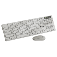 Clavier et souris sans fil 2,4 G silencieux pour bureau, taille standard 104 touches, combo clavier et souris pour PC, tablette, ordinateur portable