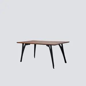 NS FURNITURE Modern Metal Legs Solid Wood Dinning Table Acacia Wood Furniture for Dinning Area Indoor Outdoor Home Office