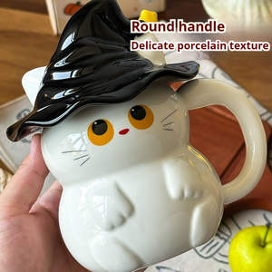 Taza de Cerámica de Estilo Francés con Diseño Divertido de Gato, Ecológica, de Alta Calidad, Apta para Lavavajillas y Microondas, Regalo Creativo de Cumpleaños para el Hogar - Product Image 4