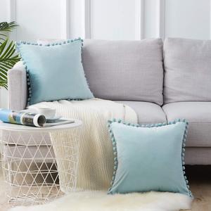 New Living Series <strong>Blue</strong> Color Velvet Fabric Decorative Throw Pillow Case <strong>Cushion</strong> <strong>Cover</strong> - Product Image 6