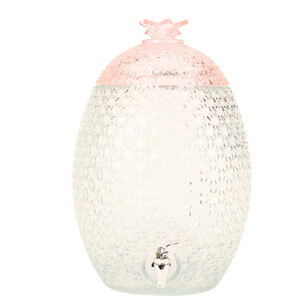 Dispensador de Bebidas de Vidrio con Forma de Piñ<span class=keywords><strong>a</strong></span> con Varios Tipos de Grifos y Tapa de Vidrio para <span class=keywords><strong>Agua</strong></span> Frí<span class=keywords><strong>a</strong></span> en el Hogar, Cocina, Bodas, Estilo Moderno - Product Image 2