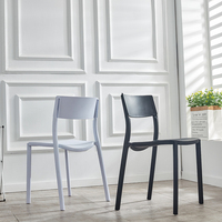 Kursi Plastik PP Modern Midcentury Harga Terjangkau, Dapat Ditumpuk, untuk Ruang Makan, Ruang Tamu, Restoran, Hotel, dan Dapur
