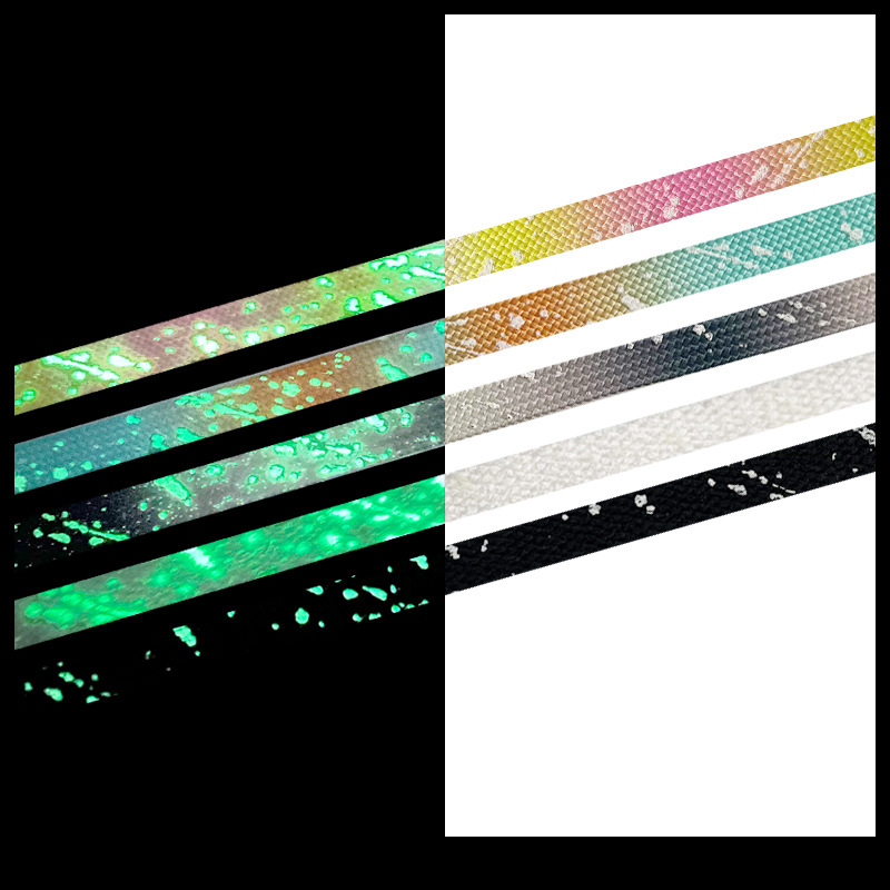 Светоотражающие шнурки для кроссовок, модные светящиеся в темноте шнурки для обуви с цветочным принтом кешью