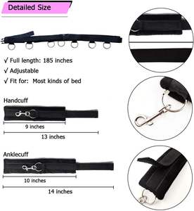 Набор для БДСМ-игр WELLWANTED: секс-игрушки для взрослых, бондаж для пар, фиксаторы для кровати с ремнями, наручники, манжеты для лодыжек, для игры в «хогтай», с повязкой на глаза - Product Image 5