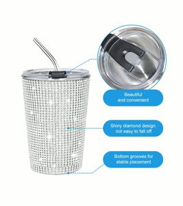 Gobelet isotherme en acier inoxydable de 500 ml avec logo personnalisé, couvercle à paille, isolation sous vide, en gros, en stock pour les boissons de bureau - Product Image 3
