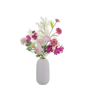 Bouquet de fleurs artificielles CallaFloral, roses blanches et roses, tissu tissé en plastique, décoration d'intérieur, accessoires de mariage CF02146 - Product Image 5