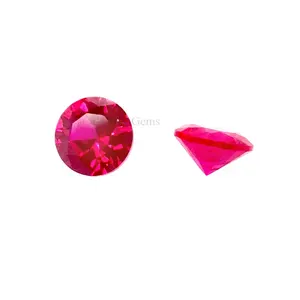 Small Size Good Polished Round Brilliant Cut gem stone ruby Loose Ruby Gemstone Synthetic Ruby with AAA Grade