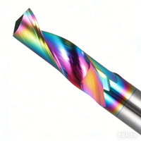 Fraise à spirale simple en alliage de tungstène-cobalt 55HRC de marque OEM pour centre d'usinage CNC, fraisage en montée, pour le bois