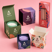Boîte d'emballage personnalisée pour bougies, boîte cadeau en papier rigide de luxe avec couvercle et insert pour bougies parfumées, fournisseur d'emballages en gros