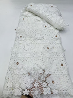 NI.AI Nouvelle Arrivée Tissu en Dentelle Brodé de Strass Floraux de Luxe pour Robes de Mariage et de Soirée Africaines Nigérianes Asoebi