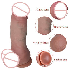 Masturbateur pour femmes européennes et américaines, en silicone platine, pénis artificiel, imitation chair douce, avec ventouse géante, fabriqué en Chine - Product Image 3