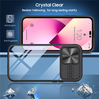 Housse de protection double face 2 en 1 antichoc TPU PC Transparent Push Camera Window Mobile Phone Case For iPhone 14 13 12 11