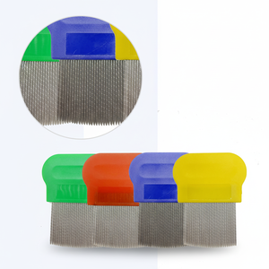 Peigne <span class=keywords><strong>anti</strong></span>-puces et <span class=keywords><strong>anti</strong></span>-lentes en métal Terminator 01R, produit écologique durable et personnalisable pour le traitement des poils - Product Image 1