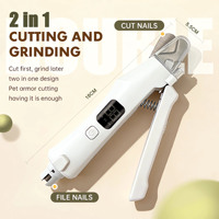 Professioneller 2-in-1 Elektrischer Haustier-Nagelschleifer Leiser Wiederaufladbarer Hunde-Nageltrimmer mit LED-Anzeige & 3 Geschwindigkeiten für Katzen