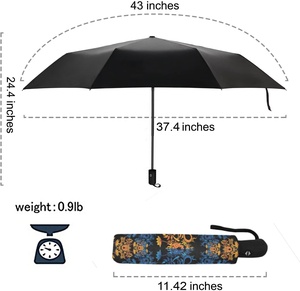 Fashion Digital Printing antivento Compact Rain Map Logo Storm forte ombrello pieghevole completamente automatico 3 per le donne - Product Image 6