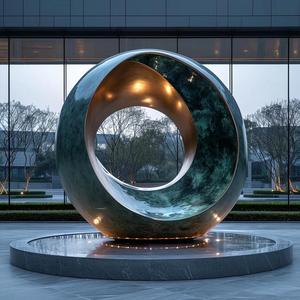 Scultura d'Arte Moderna in Metallo di Acciaio Inossidabile Lucido per Decorazione di Paesaggi, Fontane, Ville e Hotel da Esterno - Product Image 2