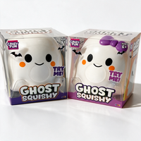 Jouets Squishy Fantôme d'Halloween en TPR Mini Kawaii à Remontée Lente, Jouet Anti-Stress Extensible, Boîte Cadeau, Certifié QC, Unisexe