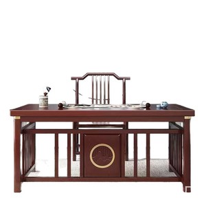 Bright Moon Desk Chinese Style Solid Wood Desk And Chair <b>Set</b> With Storage For Home Office Calligraphy Use - Product Image 5