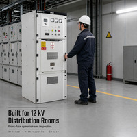 Armoire de distribution électrique 10 kV 630 A triphasée pour intérieur, équipement d'alimentation haute tension industriel, appareillage haute tension