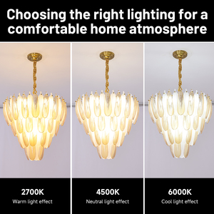 Lustre suspendu moderne en verre transparent avec <span class=keywords><strong>plumes</strong></span>, de style luxueux, pour hôtel, villa, maison - Product Image 3