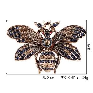 नई फैशन मधुमक्खी उत्तम ब्रोच रेट्रो हीरा कीट तितली ब्रोच डिजाइनर सामान पिन