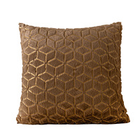 Housse de coussin carrée unie pour canapé, style moderne et minimaliste, à rayures et à carreaux, pour l'intérieur et l'extérieur