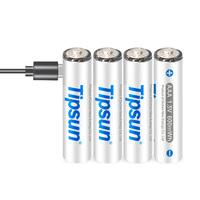 Batterie Li-ion rechargeable AA en gros, Tipsun 1.5V 2300mWh, USB Type-C, approvisionnement en vrac