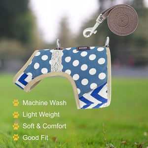 Satu Set tali dan kekang anjing kecil, kekang hewan peliharaan kecil untuk musim dingin, rompi anjing empuk lembut dapat disetel untuk pudel, Pomeranian, <span class=keywords><strong>Chihuahua</strong></span> - Product Image 3