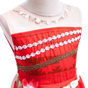 Costume de cosplay Maui du film Moana pour filles, robe de princesse pour fête de carnaval avec collier - Product Image 4