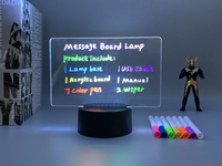 Lampe de nuit créative à LED avec tableau de messages et stylo, alimentation USB, décoration, lampe de nuit, tableau de messages, lumières 3D