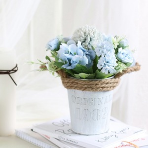 Pequeño juego de bonsái <span class=keywords><strong>Hortensia</strong></span> Rosa hierro imitación maceta plástico flor artesanía adornos para Acción de Gracias boda colgante de pared - Product Image 3
