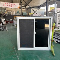 Fenêtre coulissante en PVC de sécurité avec verrou en croissant et doublure en acier pour appartement résidentiel, insonorisée, norme CE
