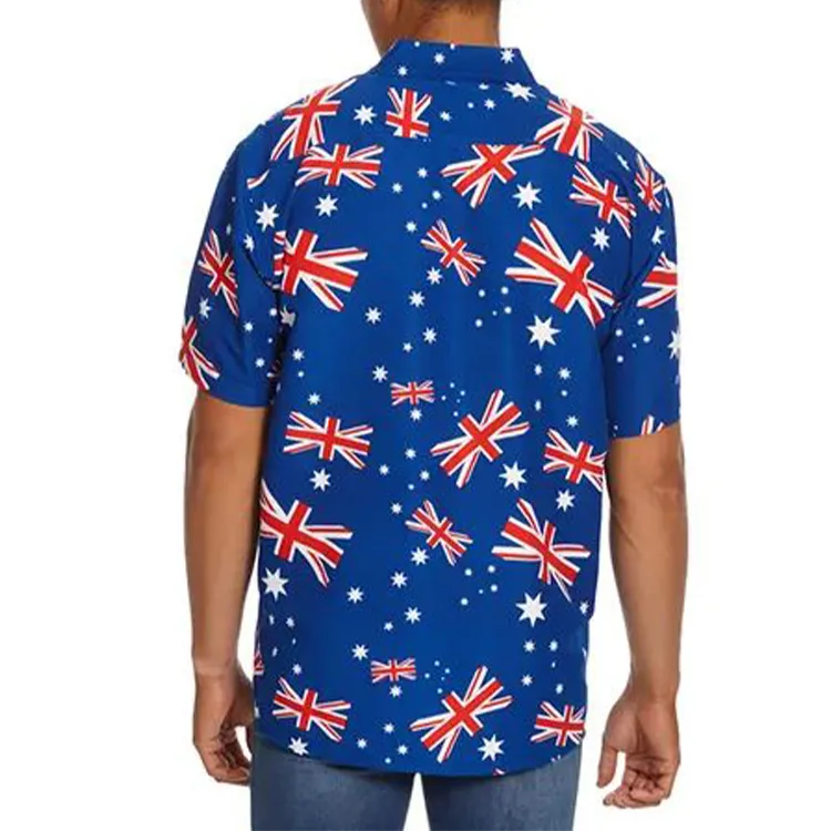 Férias Padrão Personalizado 100% Algodão Manga Curta Casual Camisa Havaiana Plus Size Respirável Beach Wear Camisas