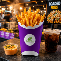 Boîte à frites en carton blanc de qualité alimentaire, imprimée sur mesure, paniers à frites en carton de 14pt-20pt en gros pour les chaînes de restauration rapide