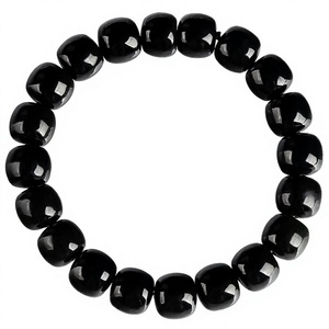 Natural <b>Stone</b> Black Onyx Round Beaded Casual/Sporty Style Children's Gift <b>Bracelet</b> Bangles - Product Image 2
