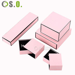 Caja de Joyería Cuadrada Rosa de Piel Sintética PU, con Logotipo Personalizado, para Anillos de Boda, Pendientes y Joyas, en Oferta - Product Image 5