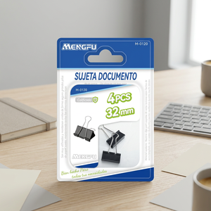 Mengfu M-0120, 4 Piezas, Clips Negros de 32 mm, Pinza Magnética Resistente para Uso en Oficina y Escuela, Hecho en China - Product Image 3