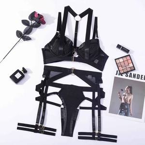 OEM Sexy 4 pezzi reggiseno di pizzo mutandine giarrettiera comodo biancheria intima regolabile per le donne all'ingrosso di fabbrica - Product Image 1