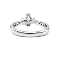 Bague de fiançailles et de mariage semi-montée en or blanc 18 carats de haute qualité, design classique, raffiné et romantique, avec diamant véritable, idéale pour les fêtes