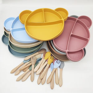 Service de table <span class=keywords><strong>Mickey</strong></span> <span class=keywords><strong>Mouse</strong></span> classique en quatre pièces, anti-chute, anti-brûlure, facile à nettoyer, en gel de silice, <span class=keywords><strong>vaisselle</strong></span> complémentaire pour bébé - Product Image 2