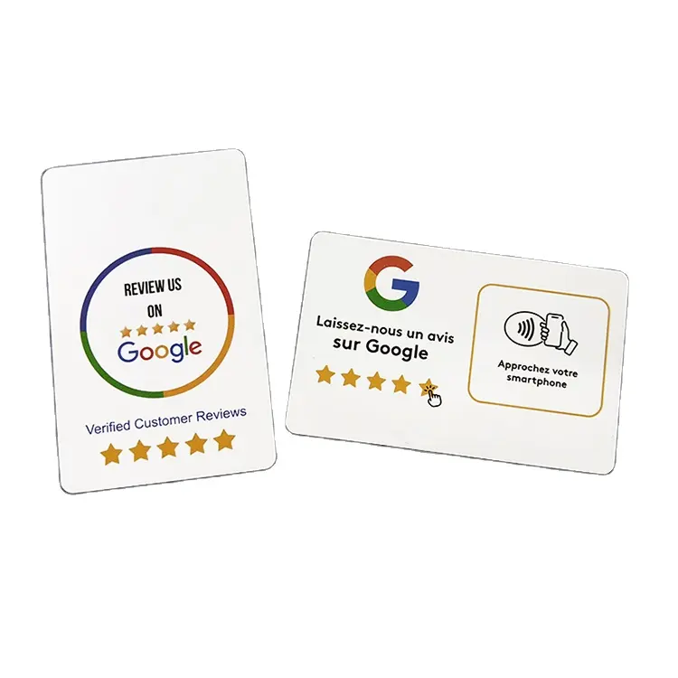 Tùy chỉnh NFC chip phương tiện truyền thông xã hội thẻ kinh doanh nhựa cho Google xem xét