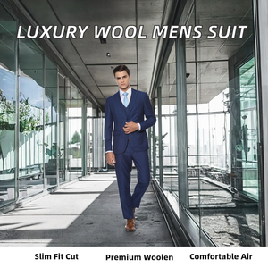 Traje de Hombre de Lujo para Negocios, Poliéster/Algodón, Corte Entallado, Ropa Formal Cómoda, Alta Calidad, Profesional, de Oficina, Cierre de un Botón - Product Image 2