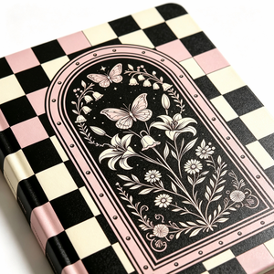Diario A5 Personalizzato con Copertina Rigida, Quaderno a Scacchi <span class=keywords><strong>Rosa</strong></span> e Nero, Stile Vintage Dark Academia, Ideale come Regalo - Product Image 2