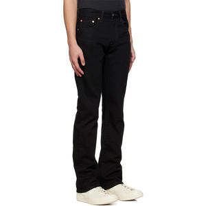 أزياء مخصص سروال أسود رفيع التمهيد قطع الجينز الرجال حزام الحلقات خمسة جيب نمط البريدي ذبابة الجينز الدنيم السراويل - Product Image 3