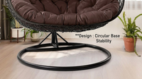 Fauteuil suspendu double pour 2 personnes, robuste, avec support, en osier résistant aux intempéries, pour usage commercial