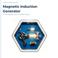 Générateur d'induction magnétique hexagonal, exposition scientifique interactive, présentation éducative STEM pour l'école, le musée scientifique