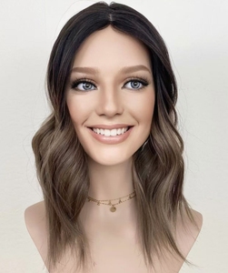 <span class=keywords><strong>Capelli</strong></span> ebrei di alta qualità in seta con trama Ombre marrone frassino ondulato vergine europea <span class=keywords><strong>capelli</strong></span> umani Toppers 6x7 8x9 pezzi di <span class=keywords><strong>capelli</strong></span> - Product Image 1