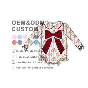 Giáng sinh cô gái mùa đông Dresses dài tay áo trẻ em Quần Áo Big Bow với ren Ruffle giáng sinh smocked quần áo - Product Image 4