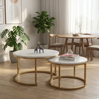 Ensemble de tables basses modernes en marbre, hauteur réglable, pour bureau, appartement, réception d'entreprise, canapé, salon