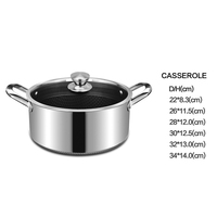 Set Peralatan Masak Panci dan Wajan Stainless Steel Berkualitas Baik 15 pcs, Panci Sup, Set Peralatan Masak Stainless Steel Anti Lengket Sarang Lebah